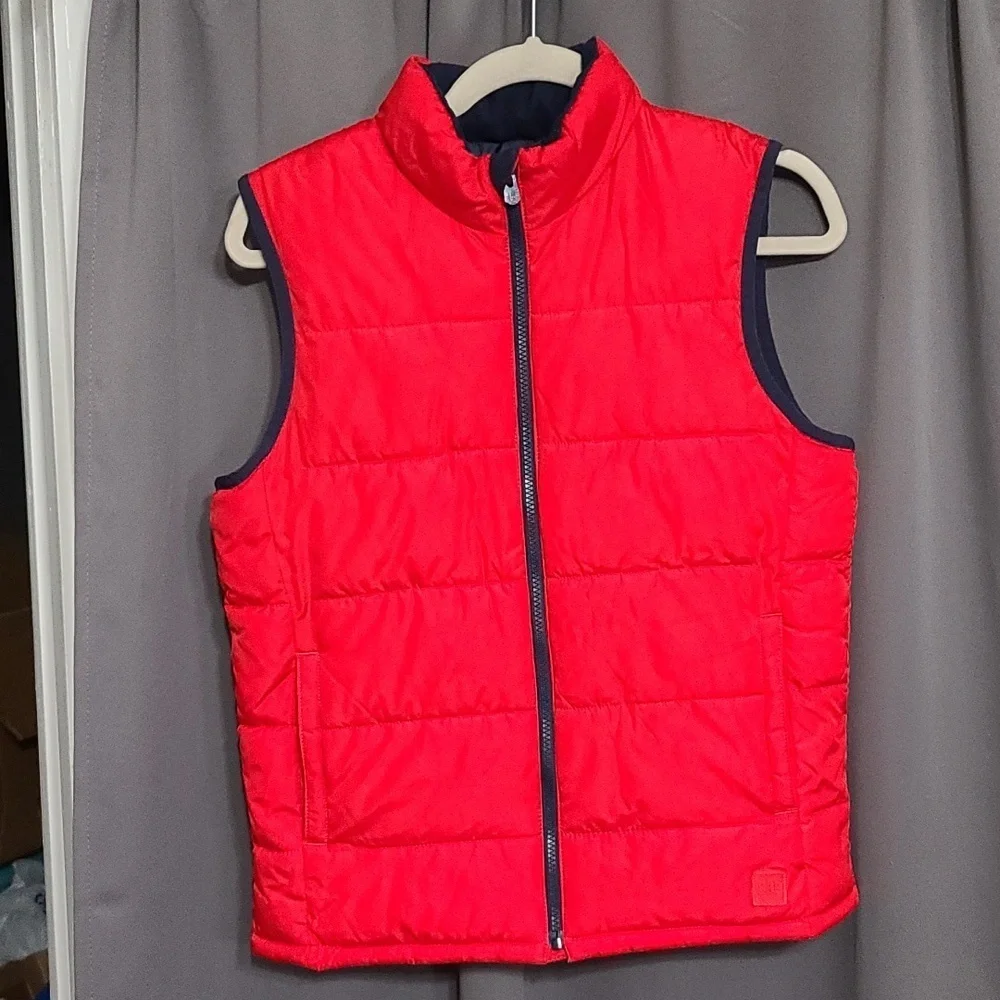 Gap Kids Boys/Girls(Unisex?) Quilted Vest Red/Black? Zips Pockets Sz‎ XL EUC